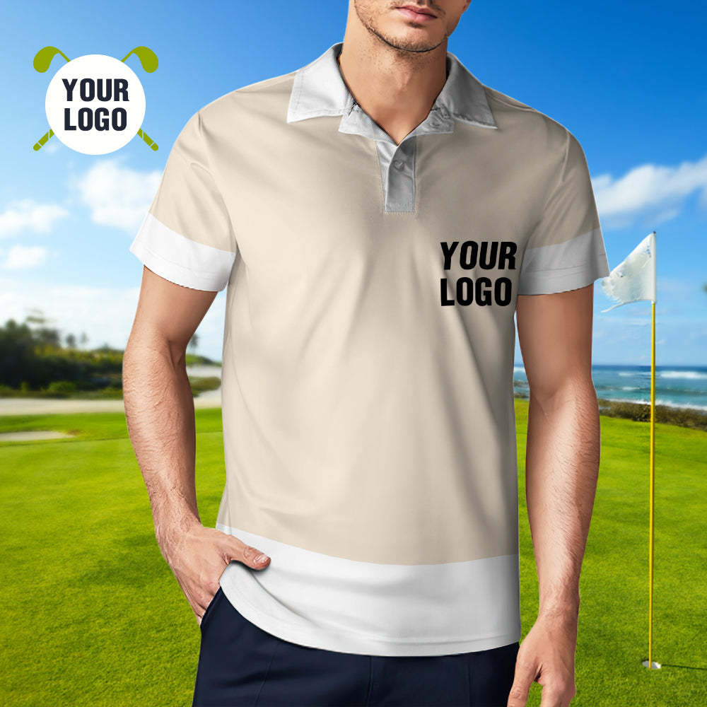 Custom Face Polo Shirts for Men Personalized Men's Polo Shirts Logo Shirts Birthday Vacation Gift for Him Dad - SantaSocks