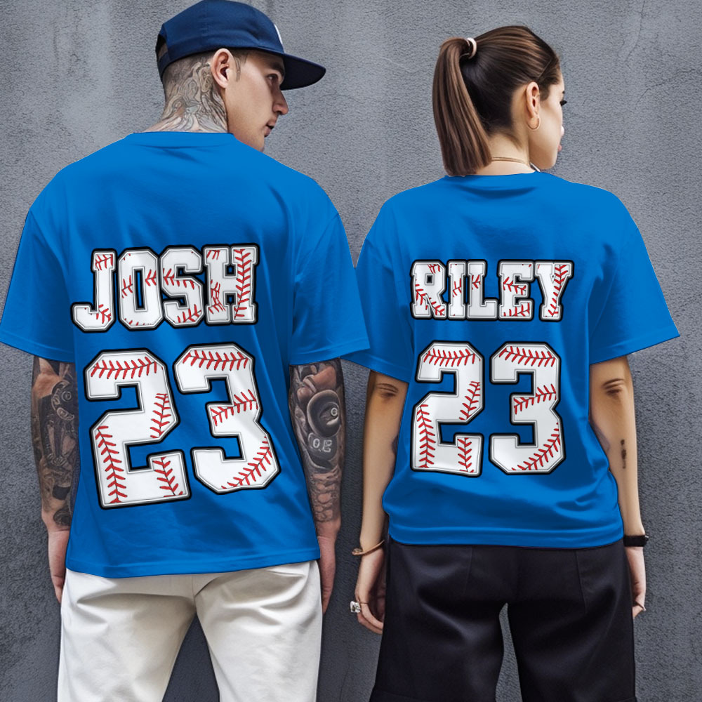 Custom Name And Number For Baseball Lovers Shirt - SantaSocks