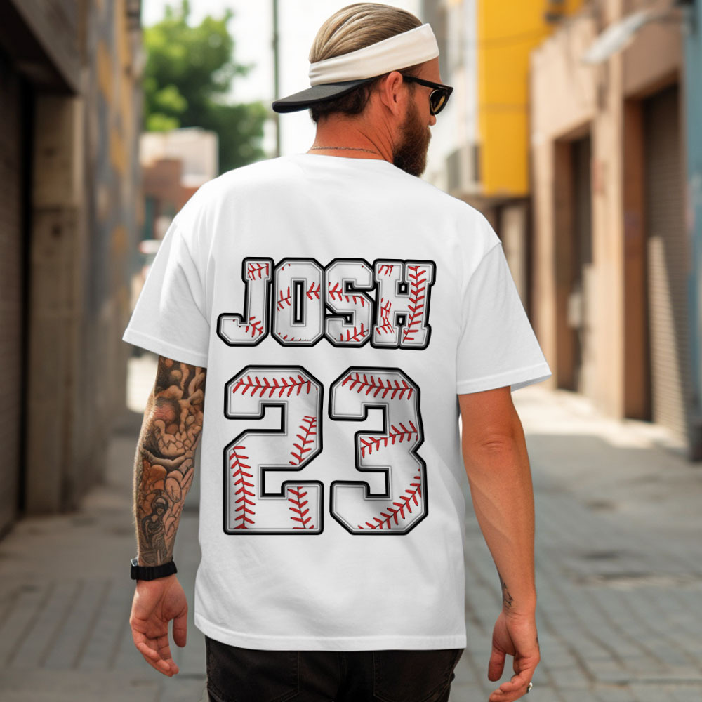 Custom Name And Number For Baseball Lovers Shirt - SantaSocks