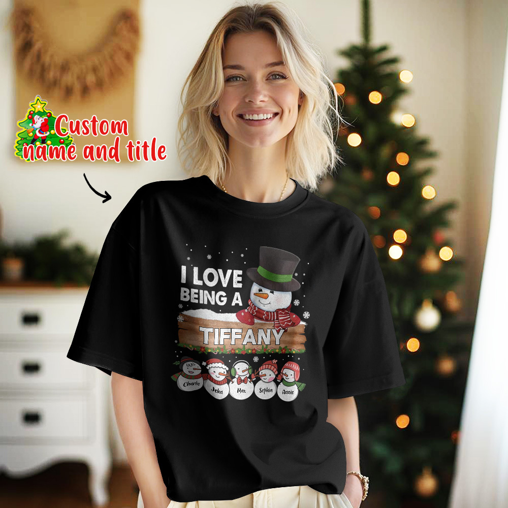 I Love Being A Grandma Family Personalized Custom Unisex T-shirt Christmas Gift For Mom Grandma Grandpa