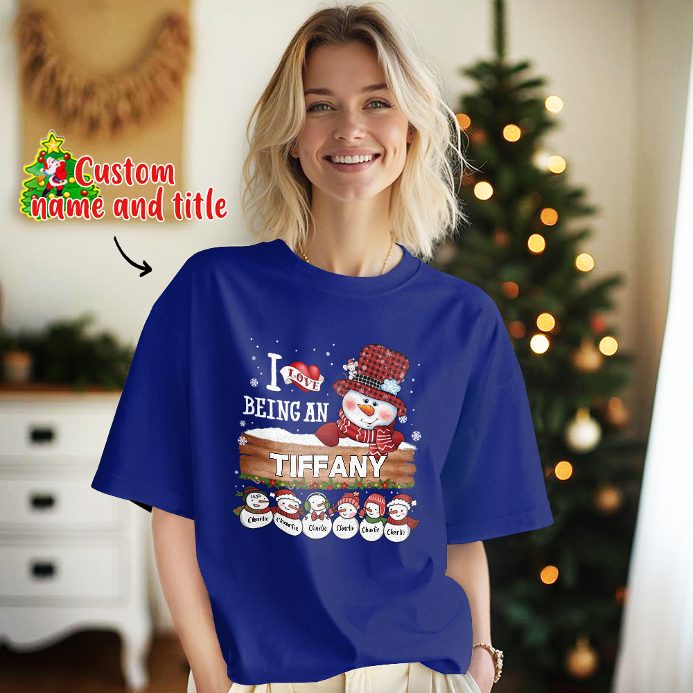 I Love Being A Grandma Family Personalized Custom Unisex T-shirt Christmas Gift For Mom Grandma Grandpa