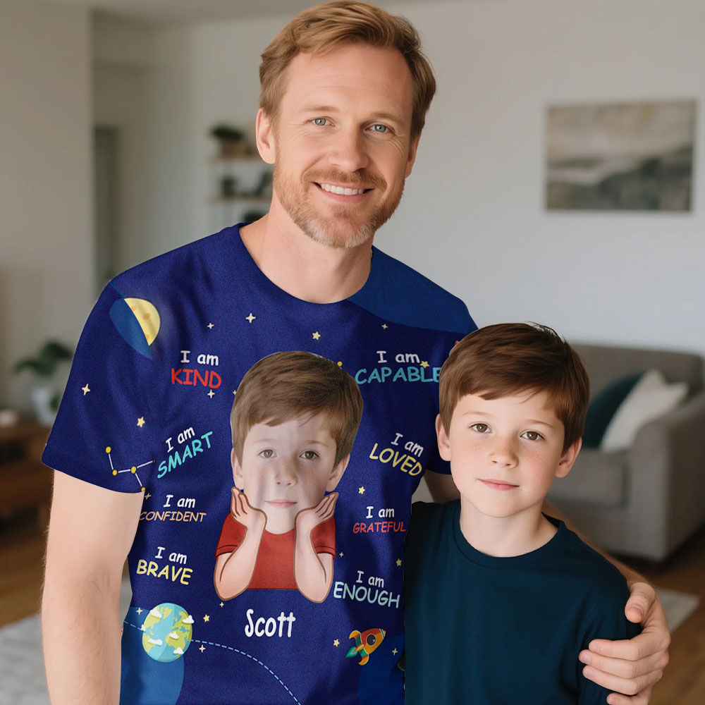 Personalised Dad Shirt Father's Day Shirt Custom Fathers Day Super Dad Shirt Gift - SantaSocks