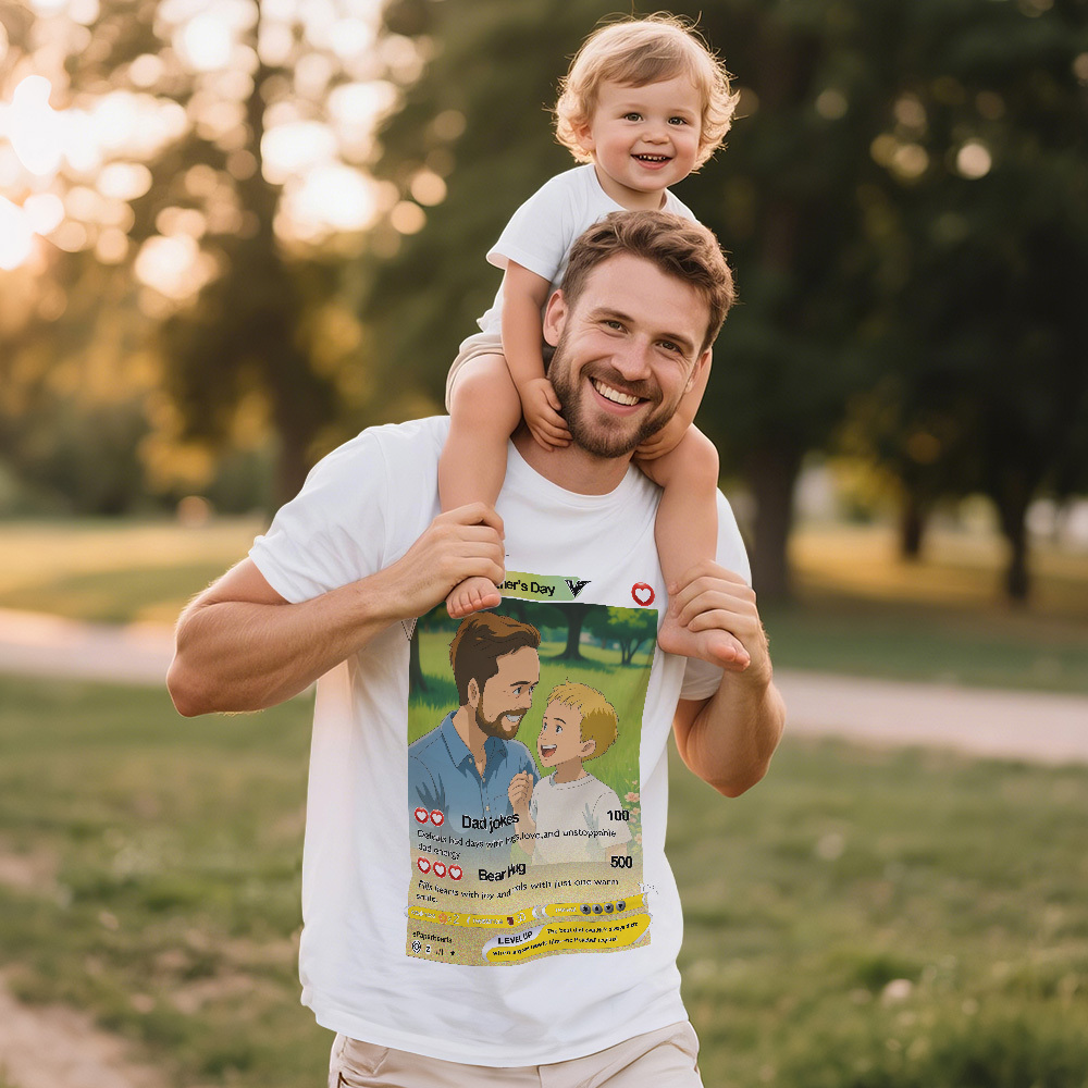 Custom Fathers Day Photo Vintage T-shirts Face T Shirt Personalized Gift for Dad - SantaSocks