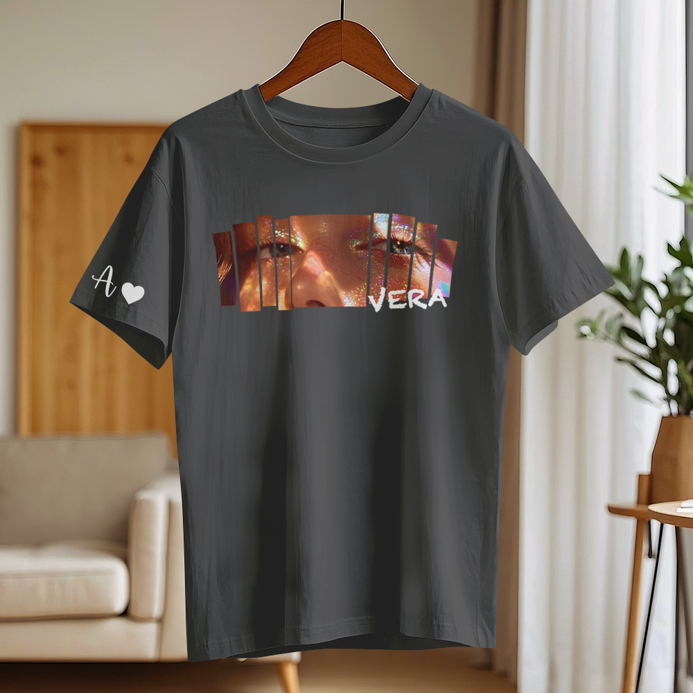 Custom Eyes Shirt Girlfriend Eyes Tee Personalized Photo and Name - SantaSocks