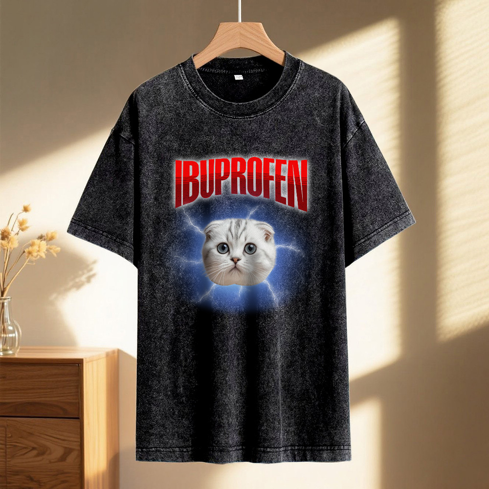 Custom Photo Vintage Certified Freak Funny Cat Meme T-Shirt Vintage Kitty Graphic Tee Retro Washed Cat Lover Shirt Funny Pet Humor Gift Unisex 90s Cat Top