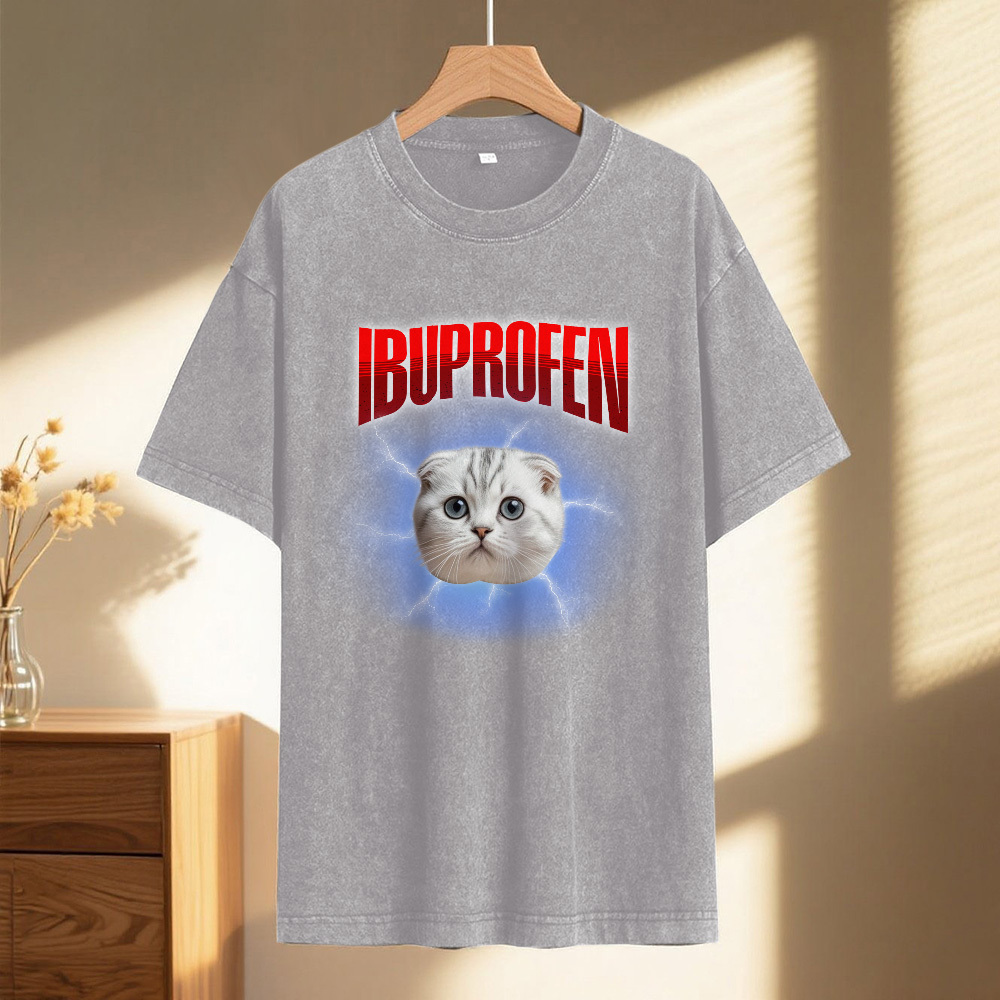 Custom Photo Vintage Certified Freak Funny Cat Meme T-Shirt Vintage Kitty Graphic Tee Retro Washed Cat Lover Shirt Funny Pet Humor Gift Unisex 90s Cat Top