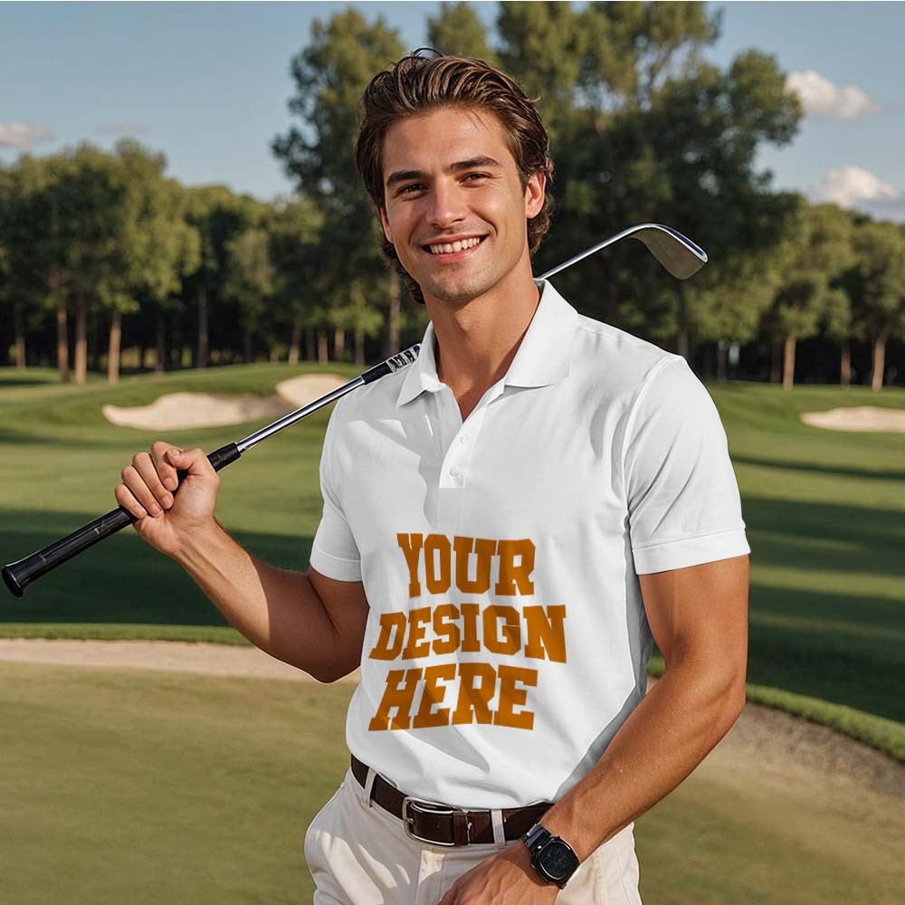 Custom Face Polo Shirt Personalized  Polo with Logo Name or Text  Gift Perfect for Business Golf or Gifts