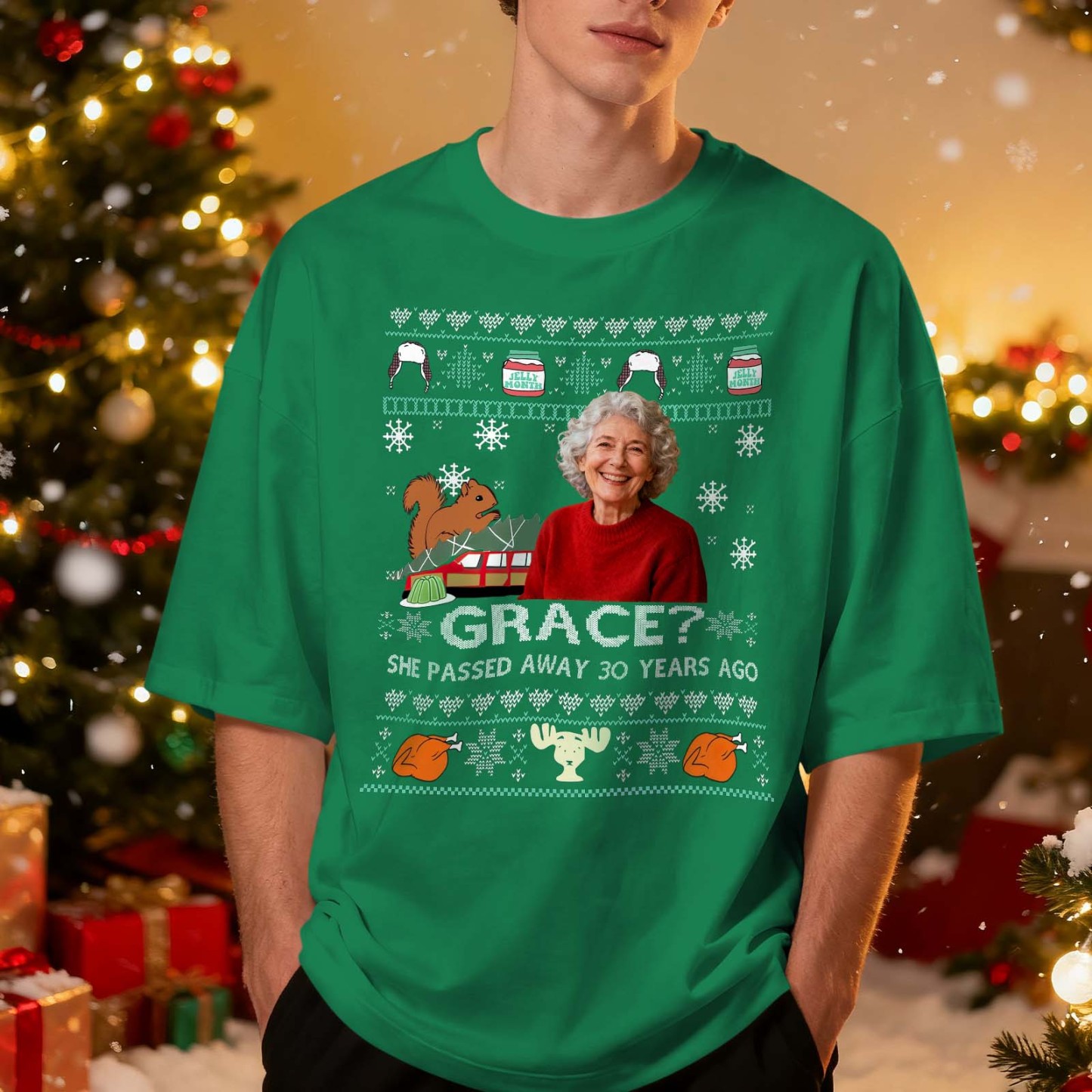 Personalized Photo Christmas Gifts For Movie Fans Tshirt Custom Photo Text T Shirt Gift Idea - SantaSocks