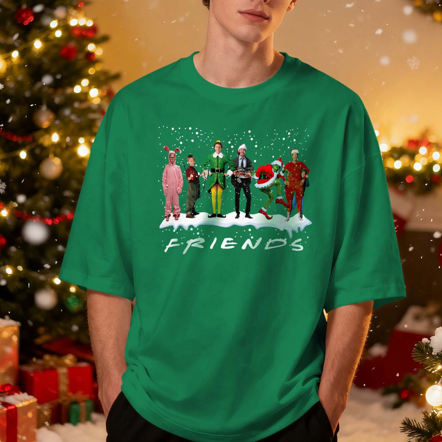 Personalized Photo Christmas Gifts For Movie Fans Tshirt Custom Photo Text T Shirt Gift Idea - SantaSocks
