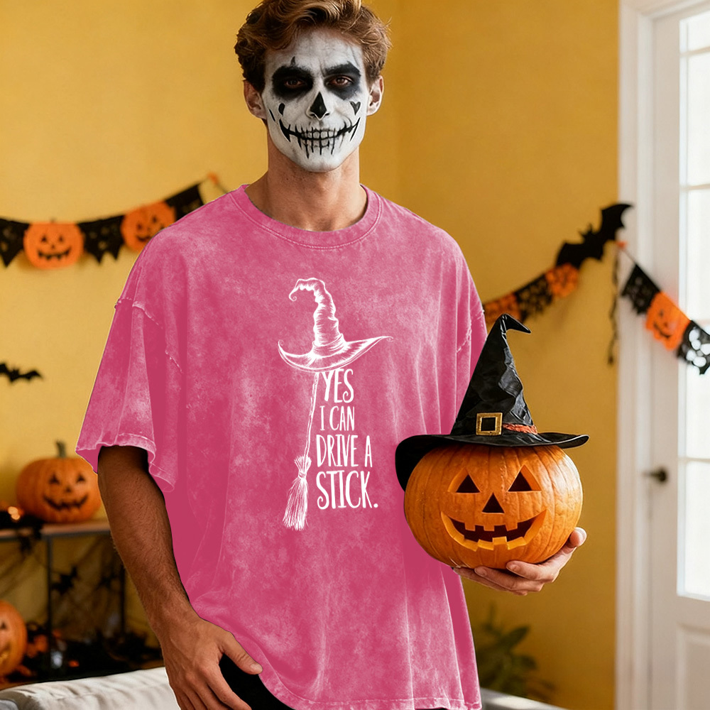 Yes I Can Drive A Stick T Shirt, Funny Halloween Witch Tee, Spooky Party Shirt, Cute Halloween Gift Top, Witchy Costume Outfit Gift
