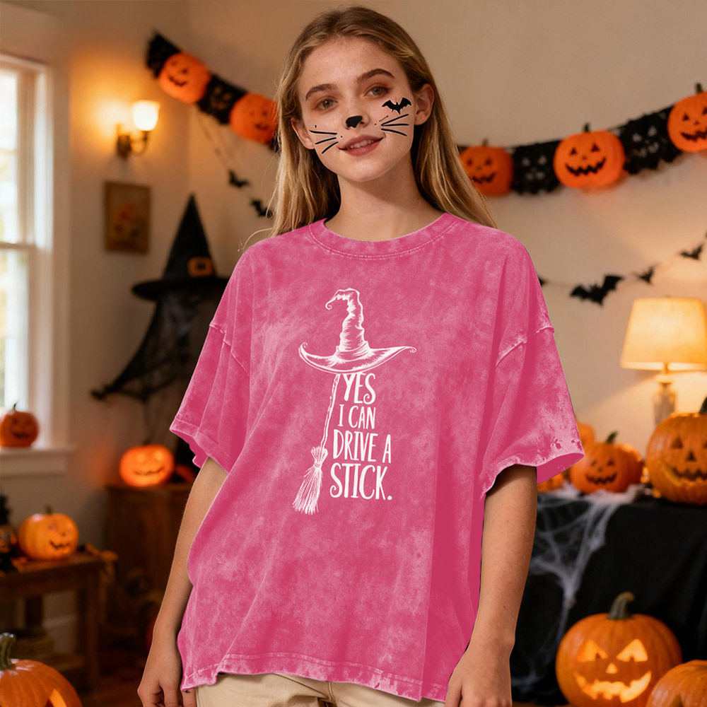 Yes I Can Drive A Stick T Shirt, Funny Halloween Witch Tee, Spooky Party Shirt, Cute Halloween Gift Top, Witchy Costume Outfit Gift