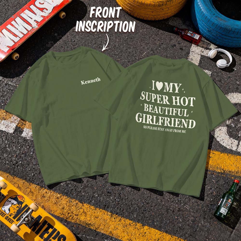 Custom Vintage Bootleg Shirt Cotton Name Personalized Shirt Custom T Shirts 90's Tee I Love My Girlfriend - SantaSocks