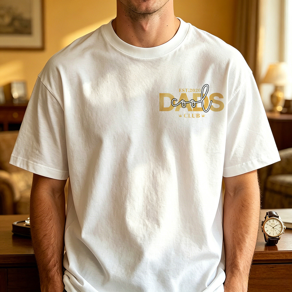 Personalized Cool Dad Photo Shirt, Dad Gift Custom, Father's Day T-Shirt with Kids Name, Cool Dad Club Photo Shirt - SantaSocks