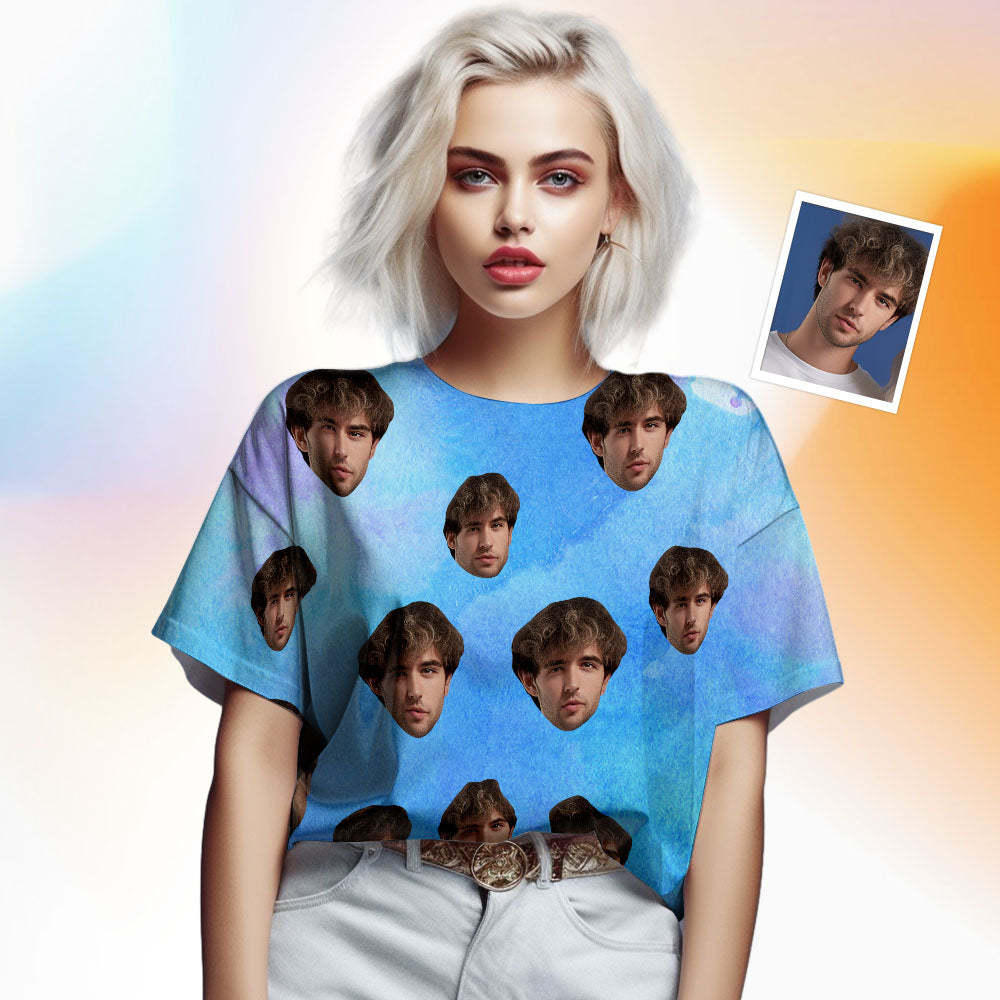 Custom Face Men's T-shirt Personalized Photo Funny Tie Dye T-shirt Gift For Men - MyFaceSocks