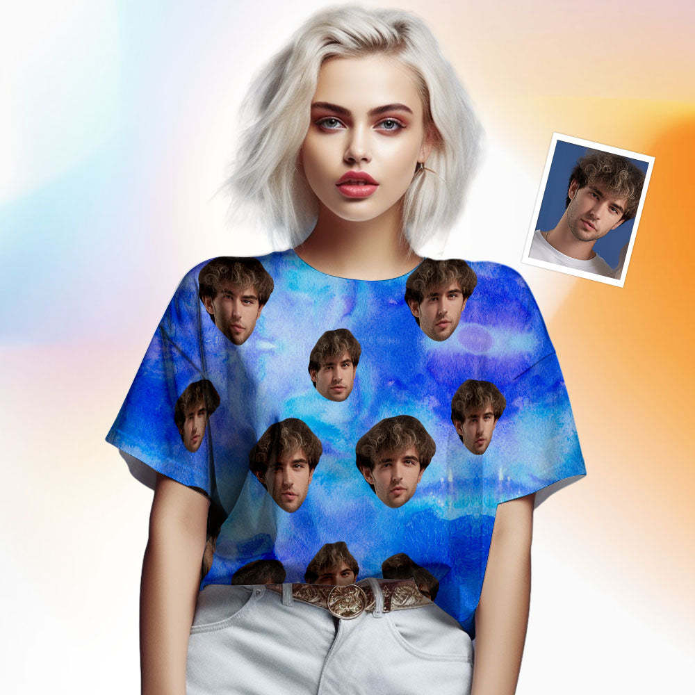 Custom Face Men's T-shirt Personalized Photo Funny Tie Dye T-shirt Gift For Men - MyFaceSocks