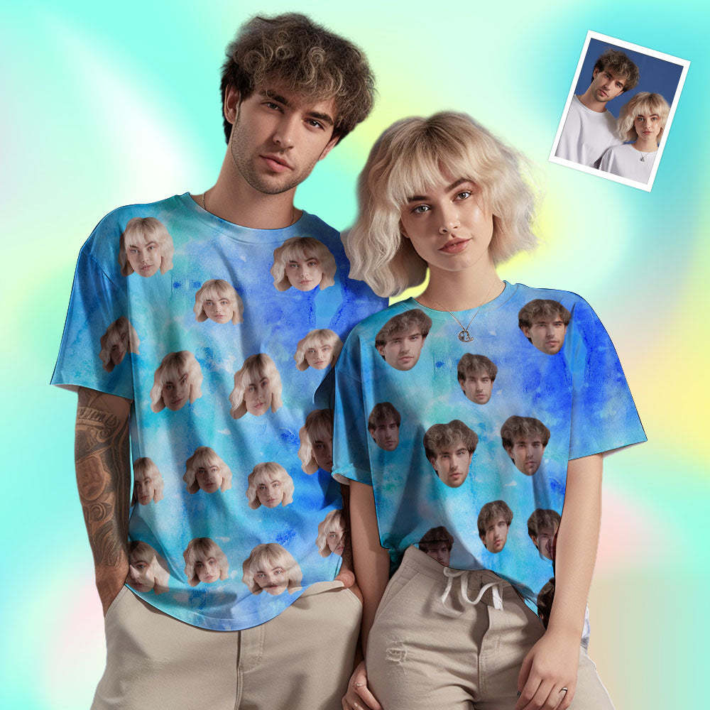 Custom Face Men's T-shirt Personalized Photo Funny Tie Dye T-shirt Gift For Men - MyFaceSocks