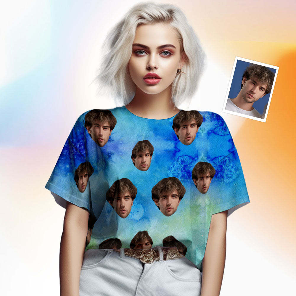 Custom Face Men's T-shirt Personalized Photo Funny Tie Dye T-shirt Gift For Men - MyFaceSocks