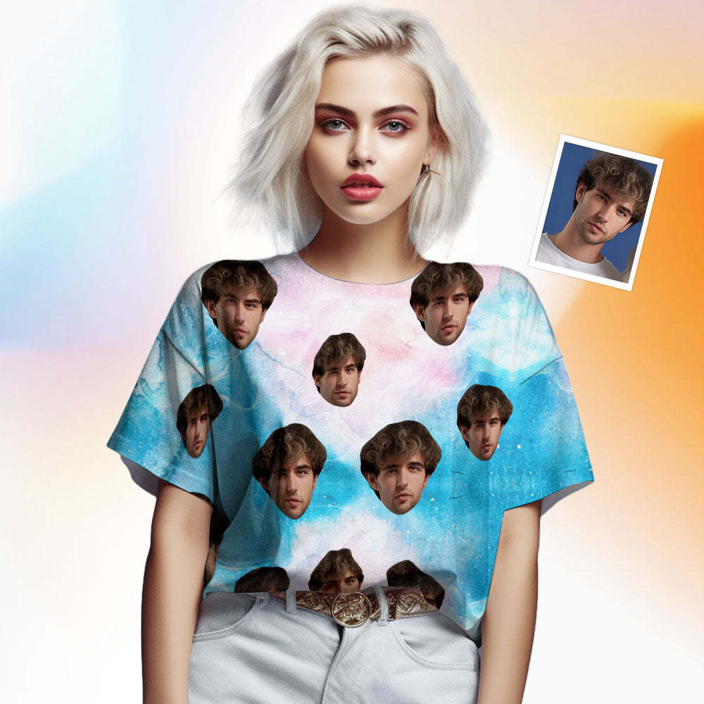 Custom Face Men's T-shirt Personalized Photo Funny Tie Dye T-shirt Gift For Men - MyFaceSocks