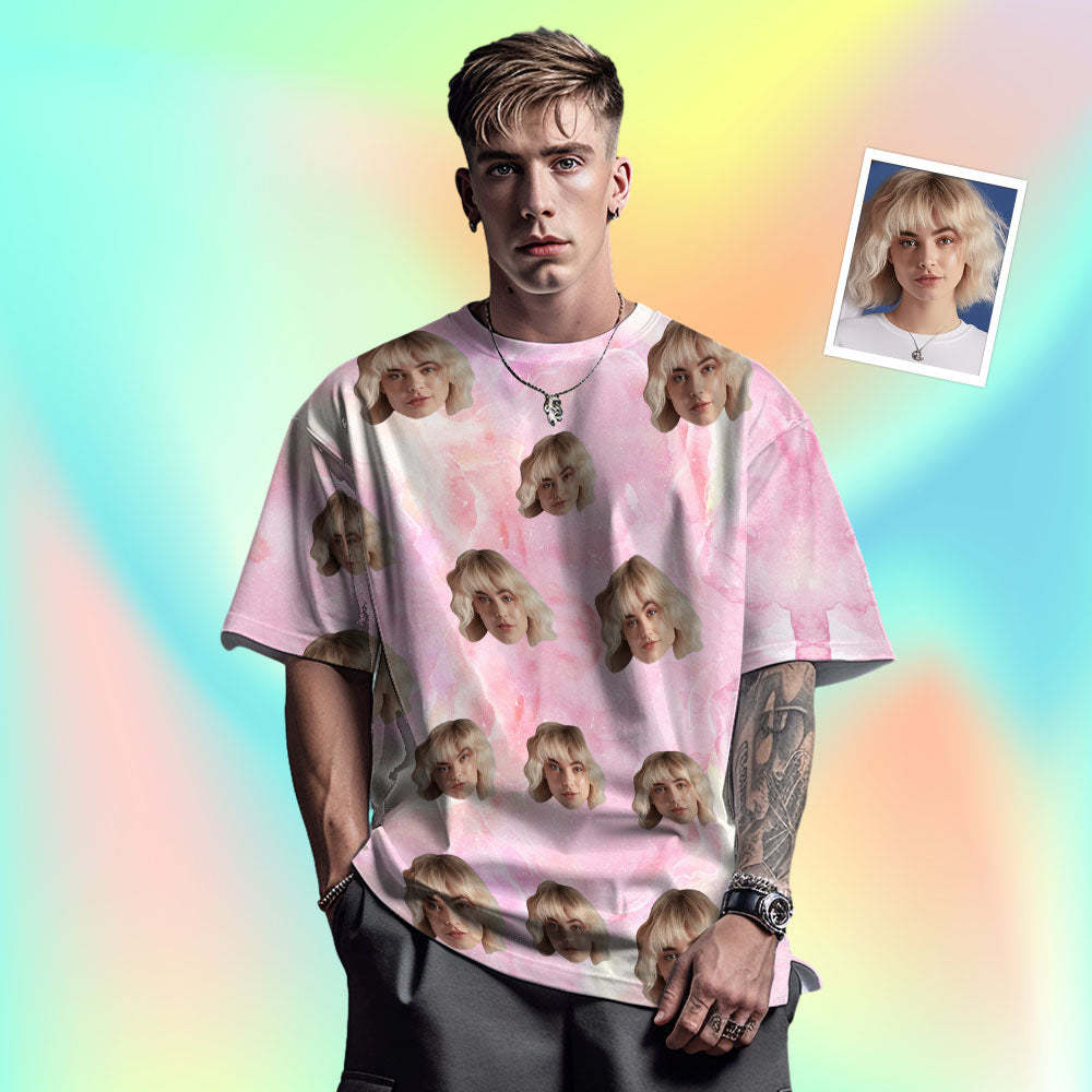 Custom Face Men's T-shirt Personalized Photo Funny Tie Dye T-shirt Gift For Men - MyFaceSocks