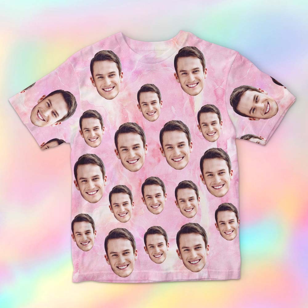 Custom Face Men's T-shirt Personalized Photo Funny Tie Dye T-shirt Gift For Men - MyFaceSocks