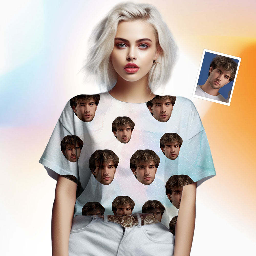 Custom Face Men's T-shirt Personalized Photo Funny Tie Dye T-shirt Gift For Men - MyFaceSocks