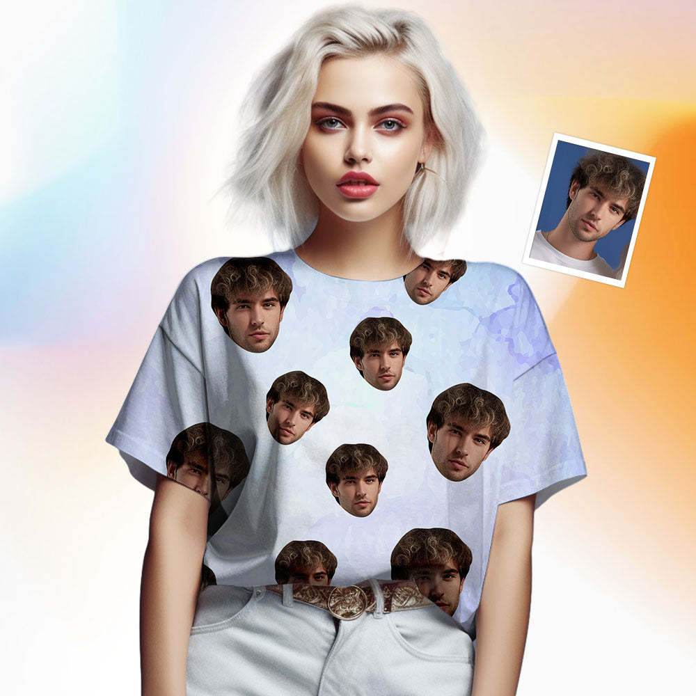 Custom Face Men's T-shirt Personalized Photo Funny Tie Dye T-shirt Gift For Men - MyFaceSocks