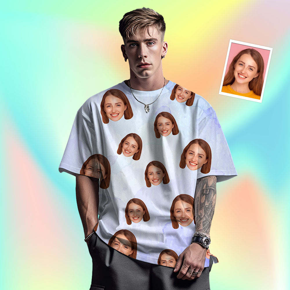 Custom Face Men's T-shirt Personalized Photo Funny Tie Dye T-shirt Gift For Men - MyFaceSocks