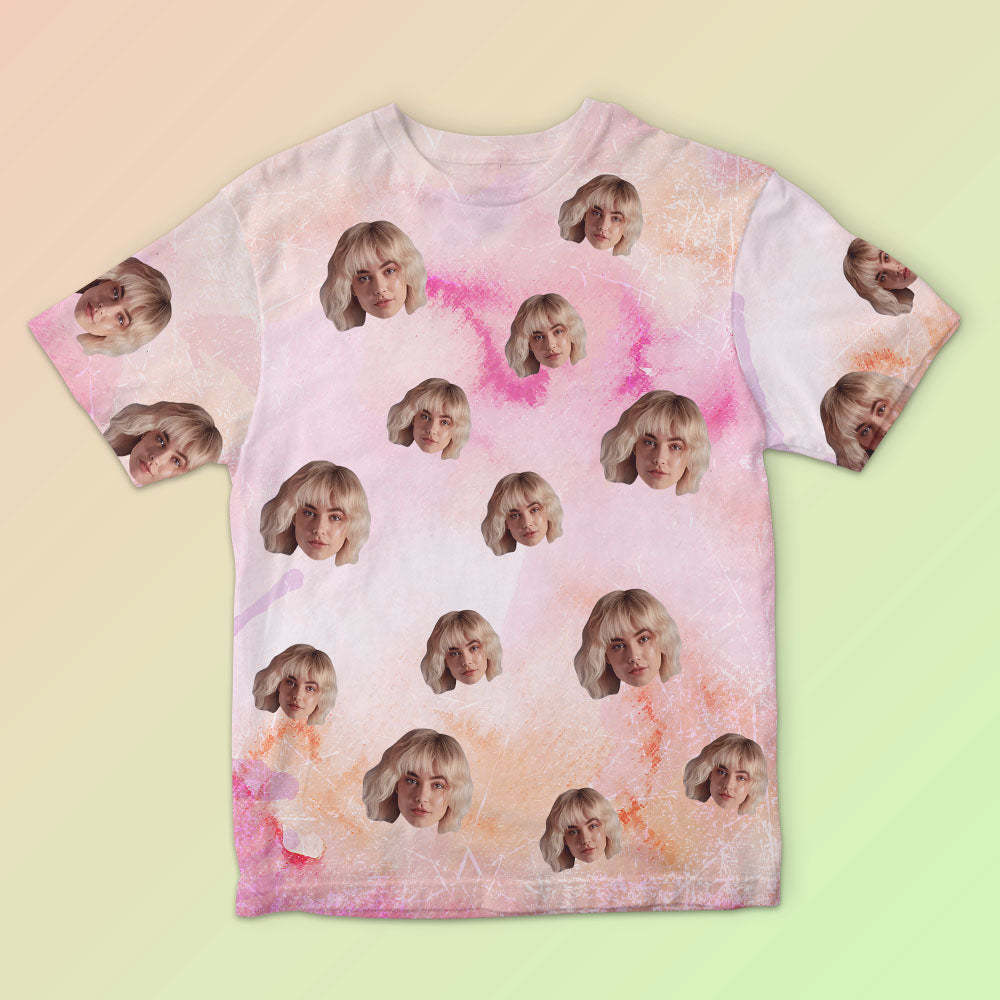 Custom Face Men's T-shirt Personalized Photo Funny Tie Dye T-shirt Gift For Men - MyFaceSocks