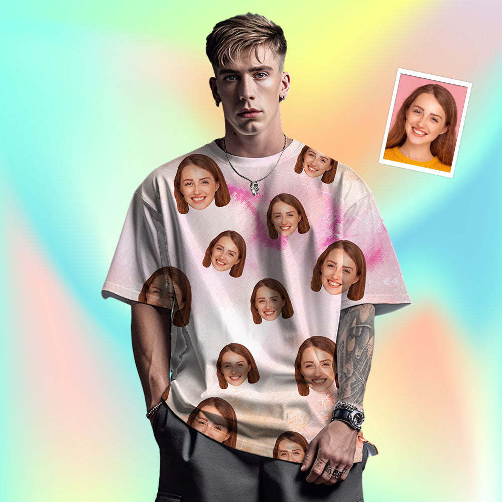 Custom Face Men's T-shirt Personalized Photo Funny Tie Dye T-shirt Gift For Men - MyFaceSocks