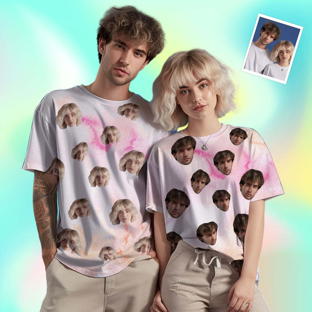 Custom Face Men's T-shirt Personalized Photo Funny Tie Dye T-shirt Gift For Men - MyFaceSocks