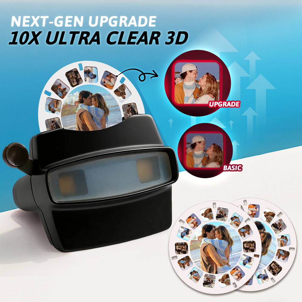 Custom Upgrade 3D Viewfinder and Reel – Personalized Gift with your own photos Text and Photo Viewer Multiple Films Available Valentine's Day Gifts