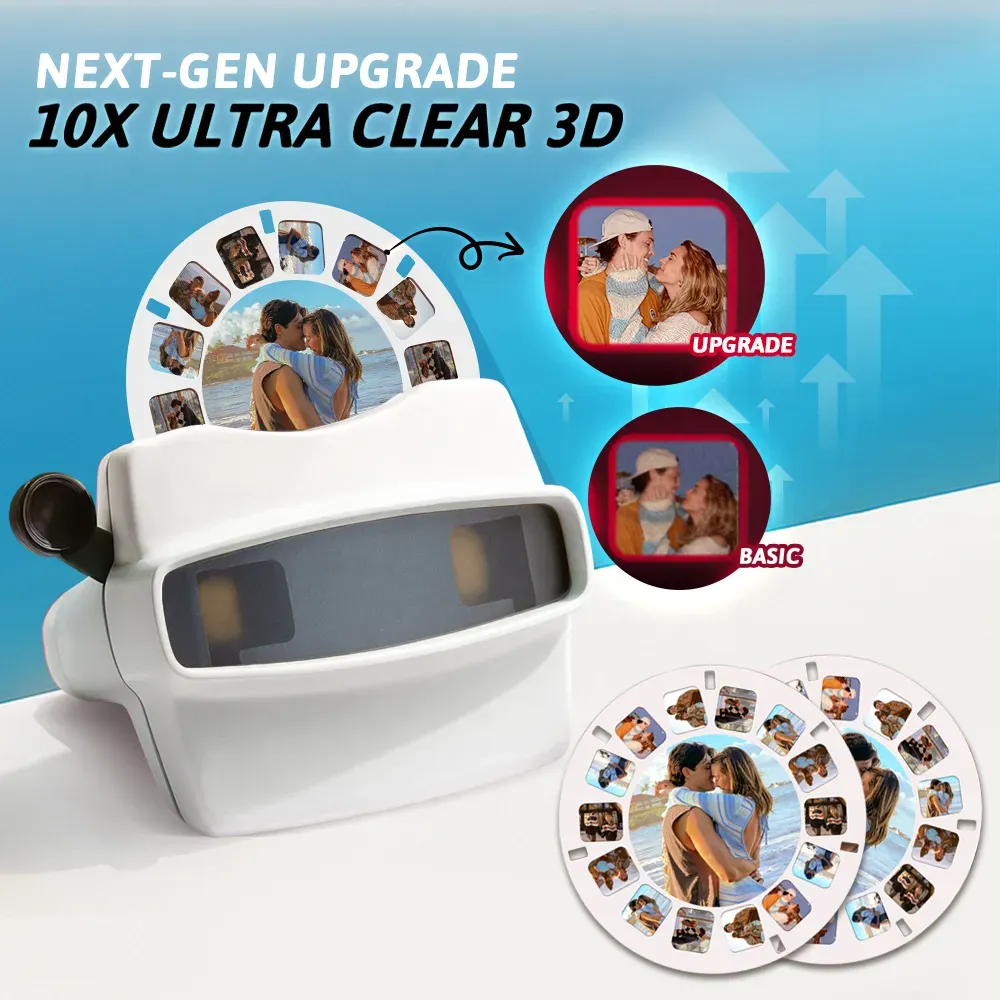 Custom 3D Viewfinder and Reel – Personalized Christmas Gifts Text and Photo Viewer with Your Own Photos 