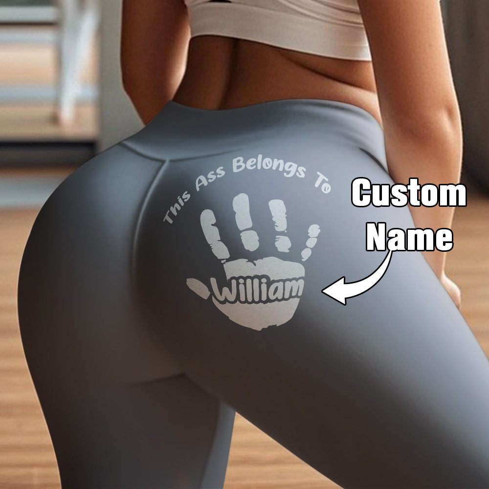 This ASS Belongs To - Naughty Gifts For Wife, Girlfriend - Personalized Flare Leggings