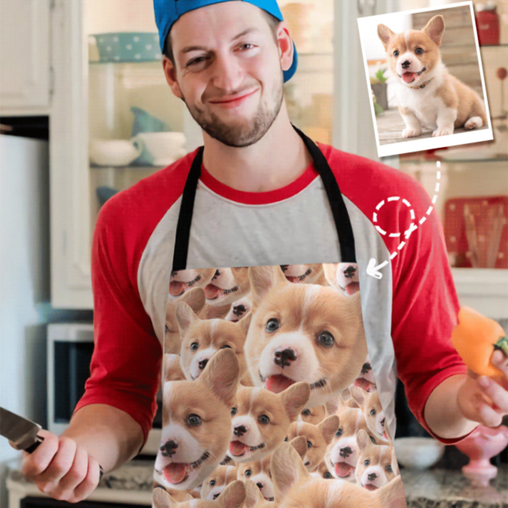 Custom Face Mash Photo Apron Kitchen Cooking-Dog