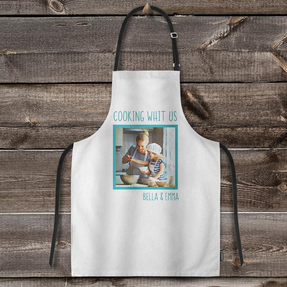 Custom Adjustable Bib Photo Apron For Kitchen Cooking Restaurant BBQ Painting Crafting Gift