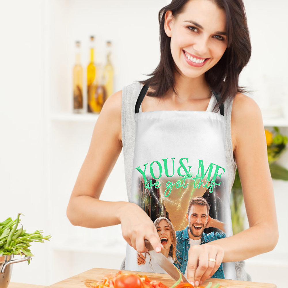 Custom Photo Vintage Apron Personalized Text Apron