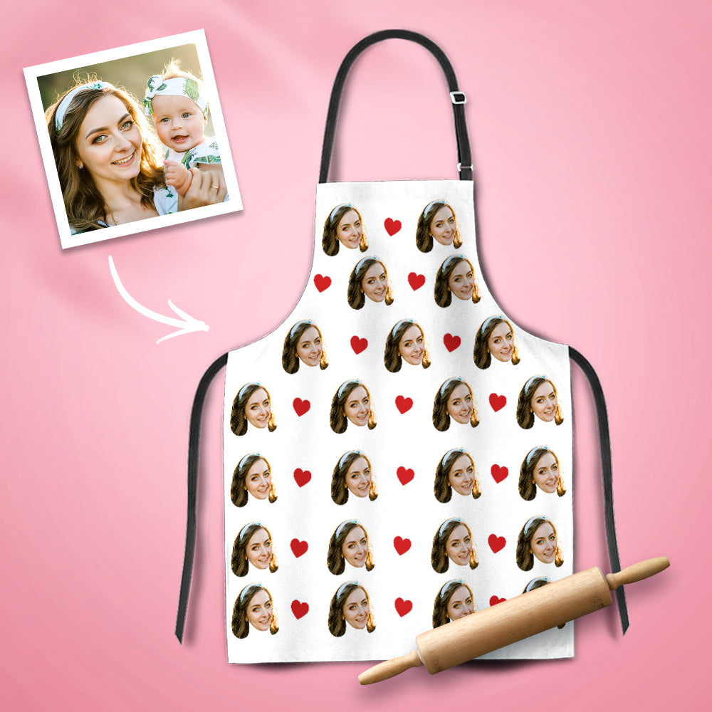 Custom Photo Face Apron Waterproof Kitchen Cooking Fun Personalized Gifts