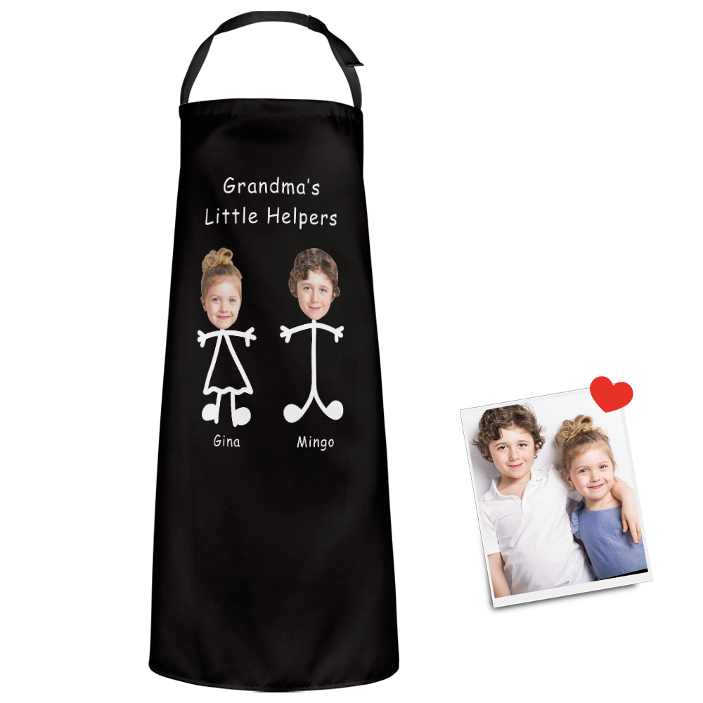 Mother's Day Gift - Custom Apron Photo Apron Grandma's Little Helpers