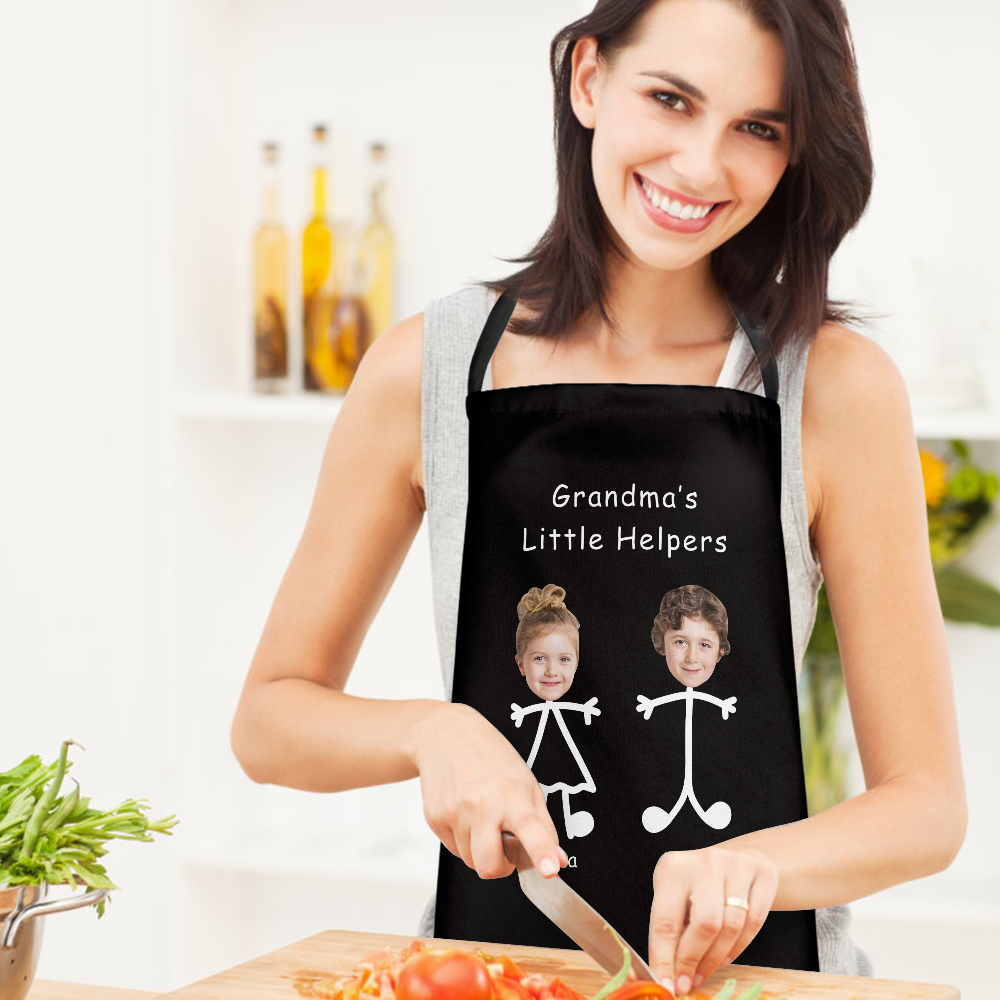 Mother's Day Gift - Custom Apron Photo Apron Grandma's Little Helpers