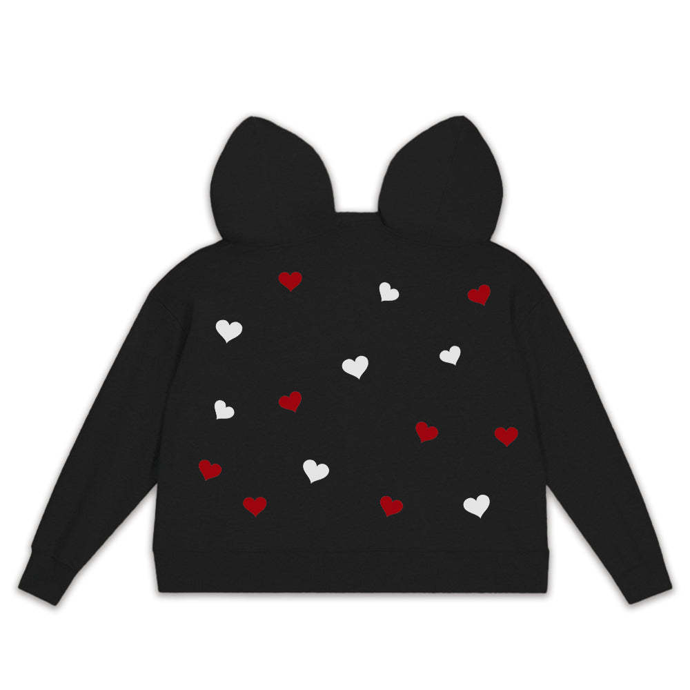 Custom Couple's Face One Piece Sweatshirt Intimate Hoodie - Heart