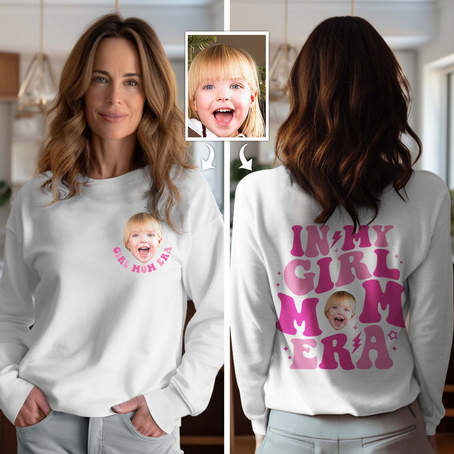 Custom Face In My Boy Mom Girl Mom Era Sweatshirt Personalized Photo Hoodie Mother's Day Gift - SantaSocks