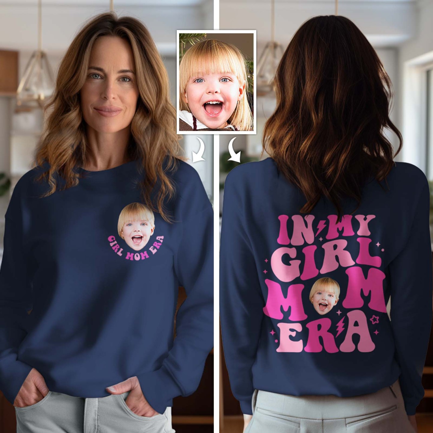 Custom Face In My Boy Mom Girl Mom Era Sweatshirt Personalized Photo Hoodie Mother's Day Gift - SantaSocks