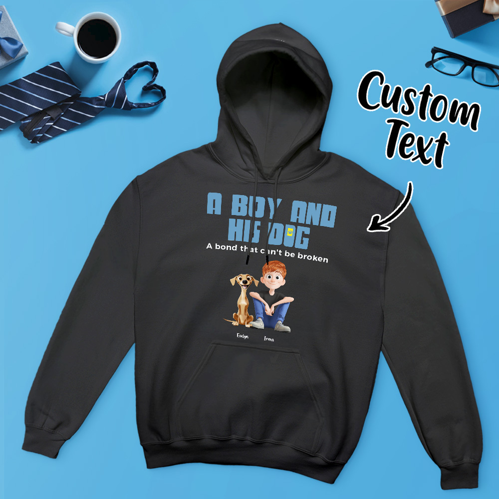 A Manand His Dogs - Personalized Cartoon Hoodie Meaningful Name Father