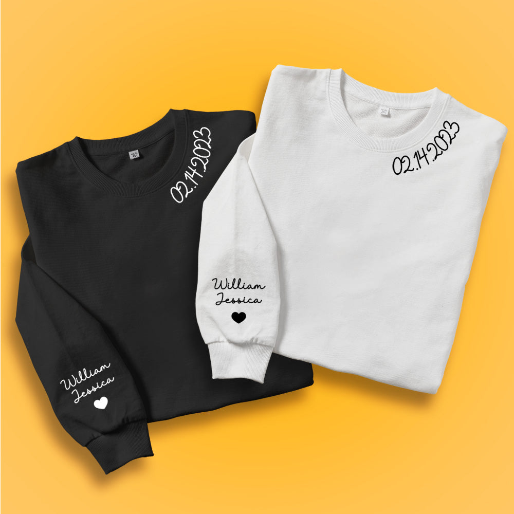 Custom Text Sweatshirt Personalized Names Round Neck Hoodie Gifts