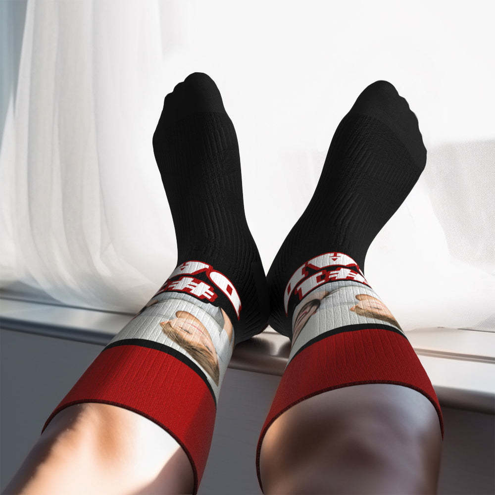Custom #1 DAD Knee High Socks Personalized Compression Father's Day Tournament Sport Team Baseball Softball Soccer - SantaSocks