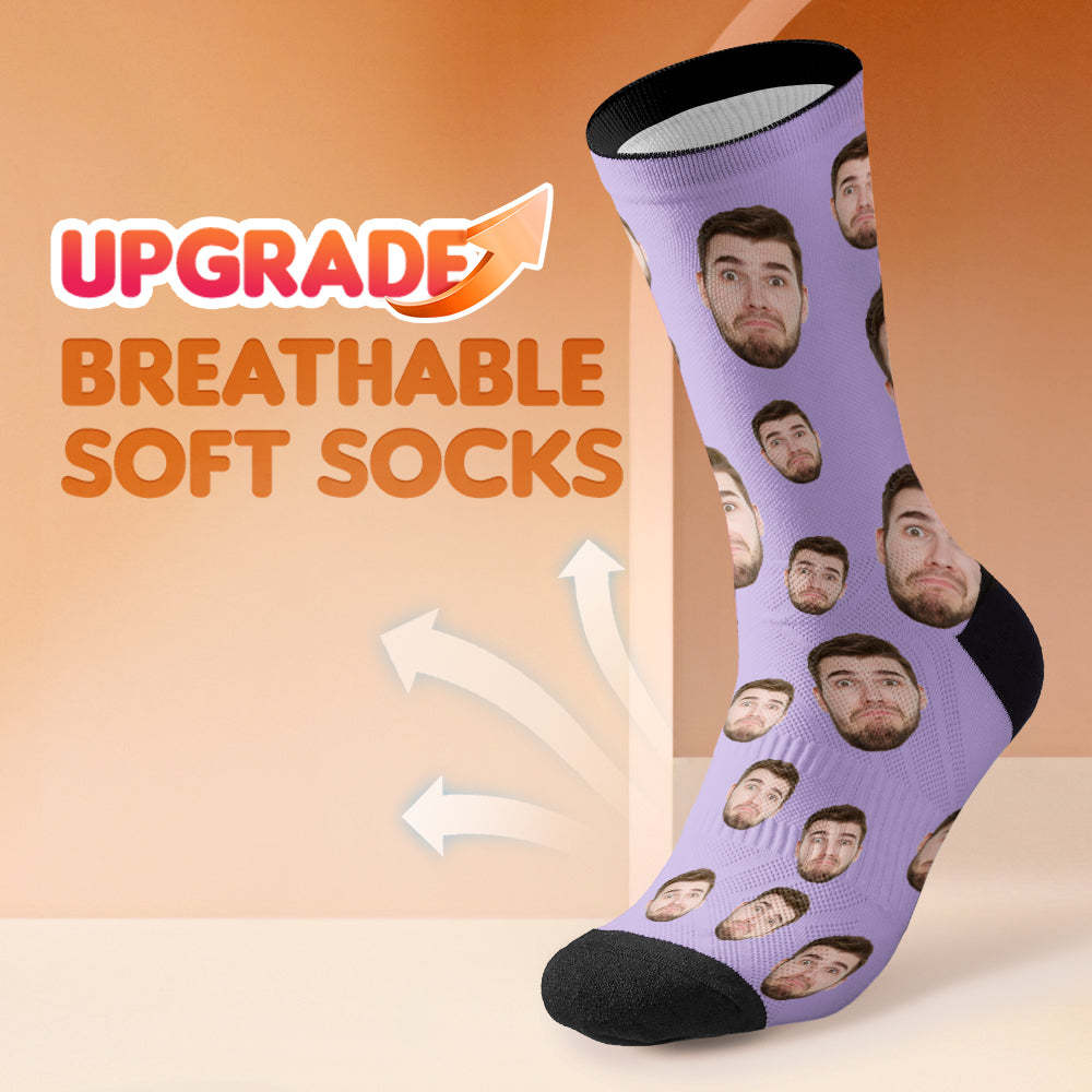 Custom Face Socks Multi -face Breathable Add Pictures Colorful Photo Socks Gifts