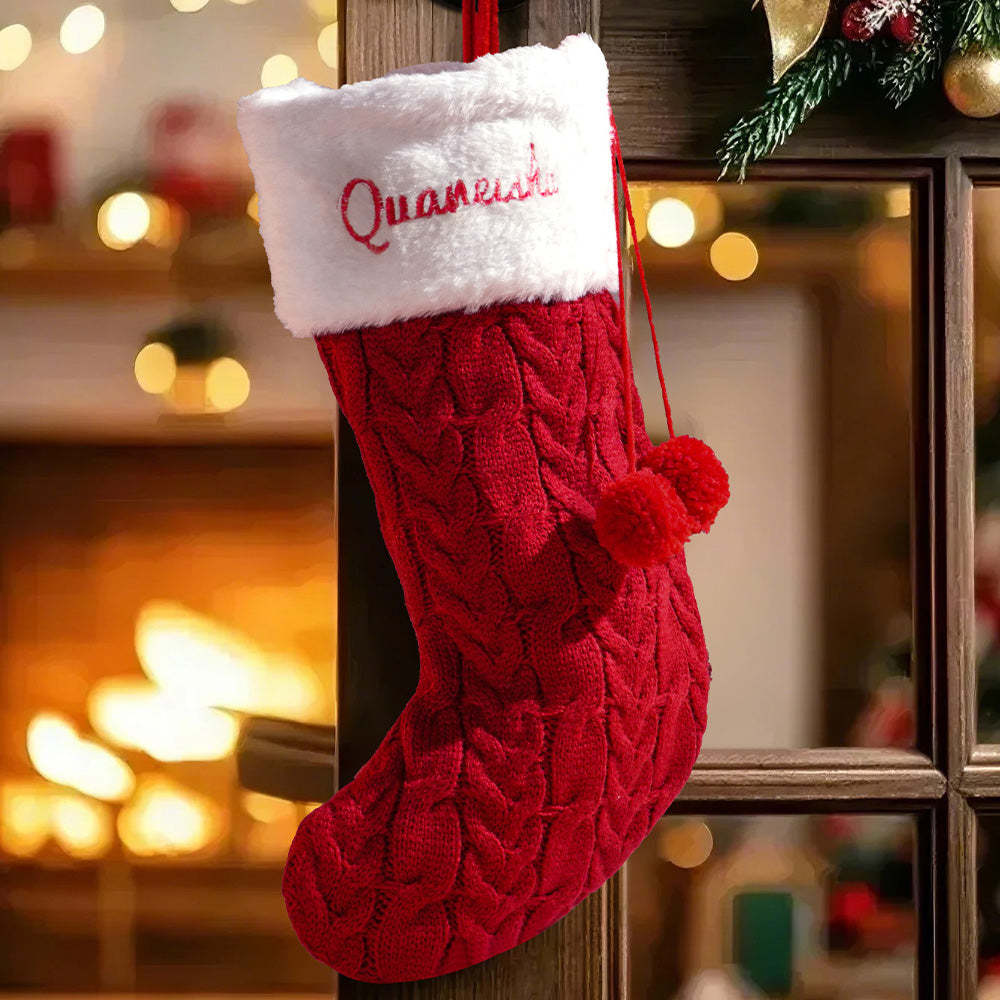 Personalized Christmas Stocking with Name Embroidery Xmas Stockings Decoration - SantaSocks