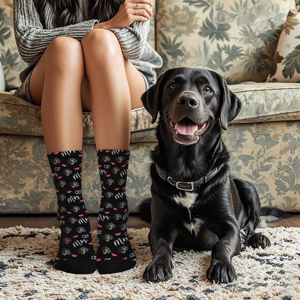 Custom Face Socks Mrs Cute Socks Personalized Photo Custom Design Best Gift Idea