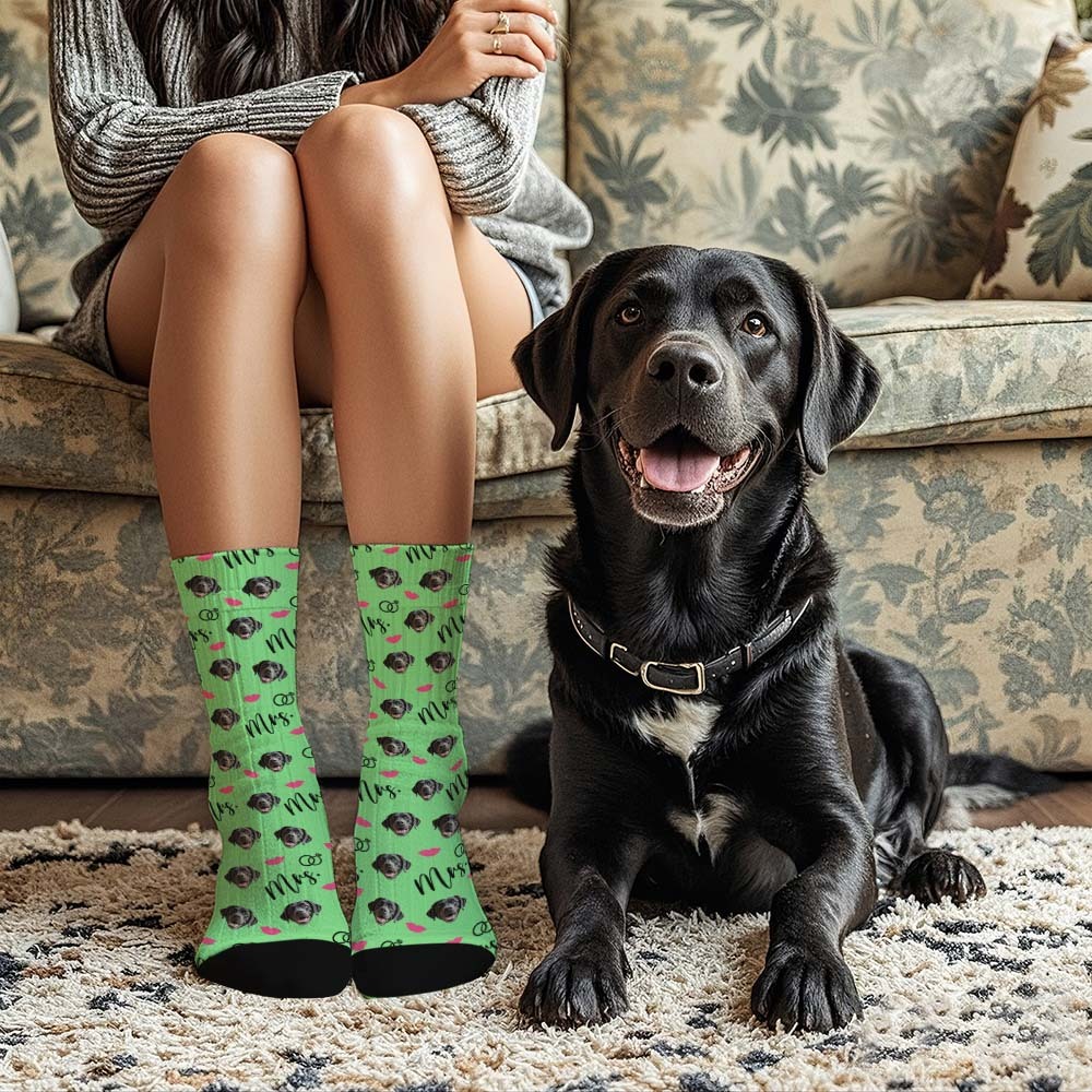 Custom Face Socks Mrs Cute Socks Personalized Photo Custom Design Best Gift Idea