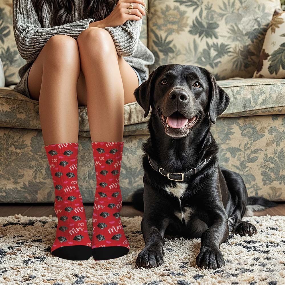 Custom Face Socks Mrs Cute Socks Personalized Photo Custom Design Best Gift Idea